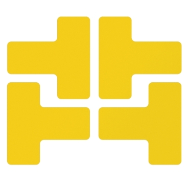Diecut shape T-shape corner yellow